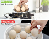 Egg Steamer Rack 304 Stainless Steel Foldable Steamer Trays with Removable Handle for Pressure Cooker, Boiling Pot, Wok