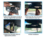 Wide Rear View Mirror Clip On 12 Inch Universal Panoramic Convex Interior Wide Angle Mirror