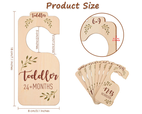 Baby Clothes Organizer Wooden Closet Dividers for Nursery Decor Set of 8 Baby Hanger Organizer by Months