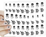 Middle Finger Nail Art Stickers 4 Sheets of Self-Adhesive Nail Decals 2 Styles x 6 Sizes Sticker Decal for Nail Designs