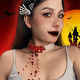 Bloody Pearl Necklace Vampire Choker Halloween Costume Jewelry