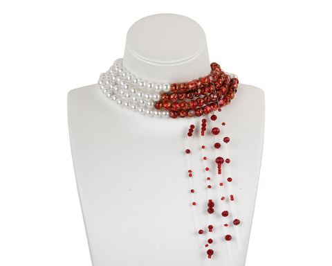 Bloody Pearl Necklace Vampire Choker Halloween Costume Jewelry