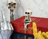 Fishing Skeleton Statue 4.5 Inch Mini Skull Figurines Halloween Gothic Decor Resin Cute Skull Fisher Sculpture