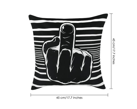 Middle Finger Throw Pillow Covers 18x18 Linen Decorative Pillow Covers 2 Pieces Cushion Covers