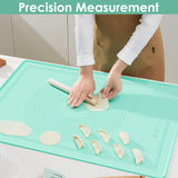 Large Silicone Baking Mat 29 x 21 Inch Non Stick Extra Thick Pastry Mat with Measurements and High Edge