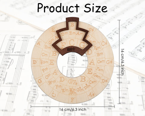 Wooden Melody Tool, Round Circle of Fifths Wheel