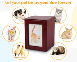 Dog Urns for Ashes with Photo Frame Wood Keepsake Pet Urns