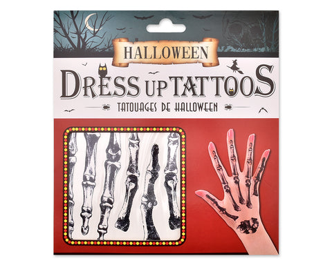 Halloween 2016 Dress Up Waterproof Temporary Tattoos - Bone